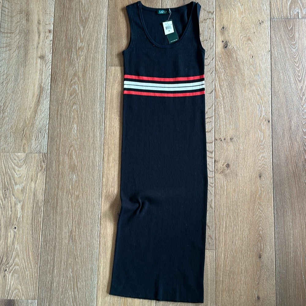 Ralph Lauren tank dress, black, medium,cotton & nylon